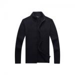 100% cotton Autumn Winter Zipper Sweater Mens Black Cardigan Sweater