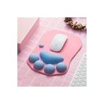 Portable Recycled Pink Paw Mouse Pad , Nonslip Mousepad With Wrist Support