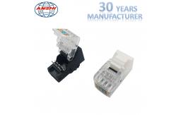 China Ivory Cat5e RJ45 Punch Down Jack / ABS Toolless Keystone Jack Gold Plating supplier