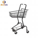 Double Layers Supermarket Shopping Trolley For Grocery 100KG Loading for sale