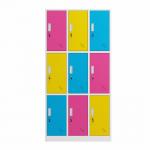 Home Office Use Lockable 9 Door Metal File Locker Freestanding