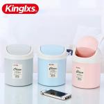 Open Top Mini Table Car Blue Kitchen Trash Can With Swing Lid