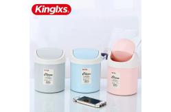 China Open Top Mini Table Car Blue Kitchen Trash Can With Swing Lid supplier