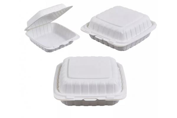Clamshell Takeaway Customized Food Packaging Box Square ISO9001
