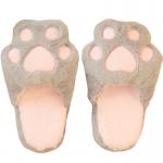 Non Slip 25cm Cat paw Shape Kids Plush Slippers for sale