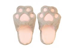 China Non Slip 25cm Cat paw Shape Kids Plush Slippers supplier