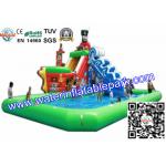 Exciting Green Inflatable Sport Games , Commercial Inflatable Water Slides for sale