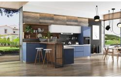 China Sandblasted Stainless Steel Kitchen Base Units With Wooden Island ODM supplier