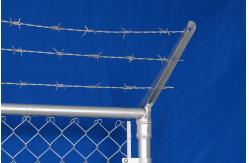 China Hot Dip Galvanized Diamond Shape Cyclone Mesh Fencing With Top Barbed Wire supplier