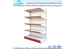 China Double / Single Sided Convenience Store Shelving , Metal Grocery Display Racks supplier
