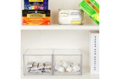 China 2 Pack Makeup Organizer Storage Drawers Plastic Storage Bins Stackable supplier