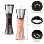 Glass Bottle 192mm 277g 180ml Manual Salt Grinder for sale