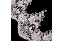 China 3D Flowers White Clothing Lace Trim Handmade 25cm Width Luxury Lace Trim supplier