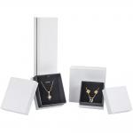Empty Small White Necklace And Earring Gift Box For Jewellery Presentation for sale