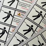 Waterproof Packaging Square Printed Vinyl Warning Stickers Removable Adhesive for sale