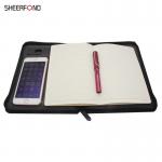 Multifunctional Waterproof Power Bank Notebook Portfolio Leather Material