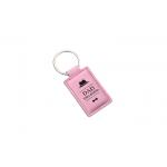 Rectangle PU Leather Key Chains Laser Logo 3mm Thick Vintage Leather Key Holder for sale