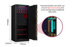 China Watch Winder And Drawers Jewelry Safe Box Solid Steel 6mm Removable shelves 395kg supplier