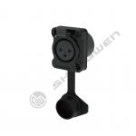 Outdoor Waterproof 3 Pin XLR Plug Female Socket Adapter Alloy Material DMX Panel Mount Audio Wire Connector Copper for Power for sale
