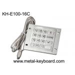 Water Resistant Metal Keypad , PS /2 Interface stainless steel keypad 16 Keys for sale