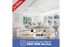 China 5 Speed AC Motor Remote LED Ceiling Fan With Light Wood Blades supplier