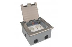 China silver dual 2 pin power flip up floor socket box supplier
