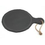 Professional Slate Cheese Board Paddle Shape Rough Rim With Handles for sale