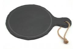 China Professional Slate Cheese Board Paddle Shape Rough Rim With Handles supplier