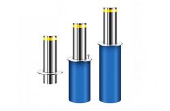 China Reflective Tape Ornate Retractable Parking Bollards 6k Mirror Hydraulic supplier
