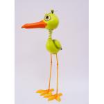ODM Iron Metal Garden Ornaments Handmade Metal Big Green Bird for sale