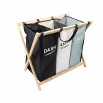 Reusable Folding Collapsible Laundry Hamper For Clothes Socks Sturdy Bamboo Wood