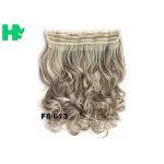 22 Inch Gold Clip In Synthetic Curly Hair Extensions With Body Wave