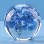 Business gift Flower Resin Ball , Crystal acrylic paper weight for sale