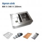 16 Gauge Brushed 31 Inch Undermount Apron Kitchen Sink Double Bowl 80x54 for sale