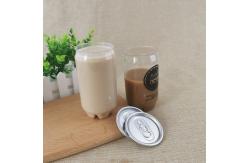 China Clear PET Easy Open Lids 65mm 350ml Plastic Coffee Cans supplier