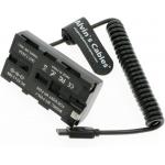 NP-F550/F570/F970 Dummy Battery To Ronin S Gimbal Power Coiled Cable For Atomos Ninja V/Shinobi/Shogun Monitor for sale