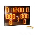 Indoor Outdoor LED Basketball Scoreboard Yellow Color with Waterproof Frame for sale
