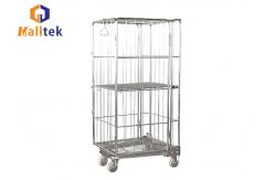 China Silver Folding Storage Rolling Galvanised Logistics Trolley Cart supplier