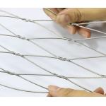 Rhombus Stainless Steel Cable Netting , Bird Aviary Steel Cable Mesh No Toxic for sale