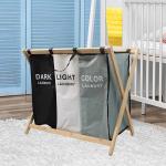 Thickened Foldable Laundry Hamper Organizer , Durable Bamboo Frame Laundry Basket for sale