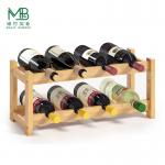 China Bamboo Double Layer Wave Wine Rack For Bar Storage manufacturer