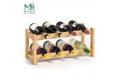 China Bamboo Double Layer Wave Wine Rack For Bar Storage supplier