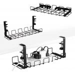 Robust Black Metal Wire Cable Basket for Desk Single Tier Cable Trunking Holder for sale