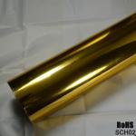 High Gloss Gold Chrome Car Vinyl Wrap Air Release Slideable 140gsm for sale