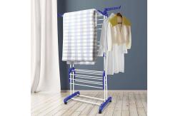 China Balcony 3 Tier Folding Clothes Hanger Rack Stainless Steel Multifunctional supplier
