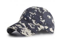 China 6 - panel Canvas Waterproof Buttonhole Army Camo Cap / Front Curved Baseball Cap supplier