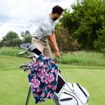 Personalized Custom Logo Microfiber Golf Towels Centre Slit With Grommet And Hook for sale