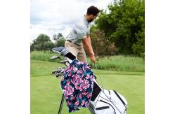 China Customizable Logo Golf Microfiber Fabric Waffle Pattern Golf Towel With Buckle And Hook supplier