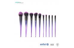 China Gradient Plastic Handle Synthetic Hair Makeup Brush With Aluminum Ferrules supplier