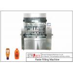 PLC Control 8 Nozzles Paste Filling Machine , 400G Glass Jam Jar Filling Machine for sale
